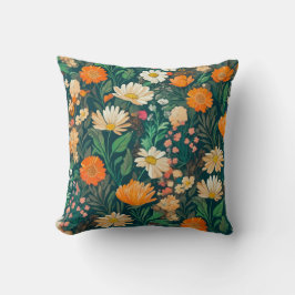 Levendige zomer tuin bloemenpatroon decoratief kussen