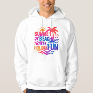 Levendige zomer typografie collage met grafische f hoodie