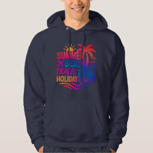 Levendige zomer typografie collage met grafische f hoodie