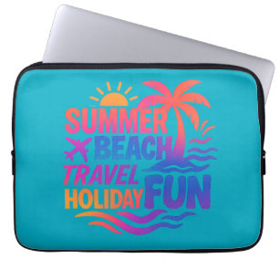 Levendige zomer typografie collage met grafische f laptop sleeve