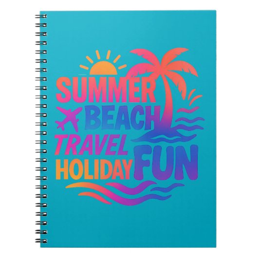 Levendige zomer typografie collage met grafische f notitieboek (Voorkant)