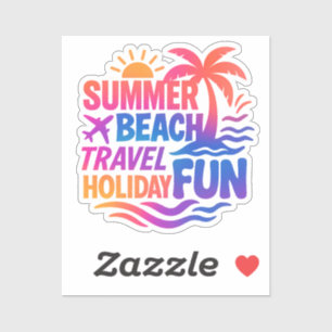 Levendige zomer typografie collage met grafische f sticker