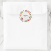levendige zomerbloem handgemaakt met liefde ronde sticker (Tas)