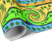 Levendige zomergolfkleuren cadeaupapier (Rol Hoek)