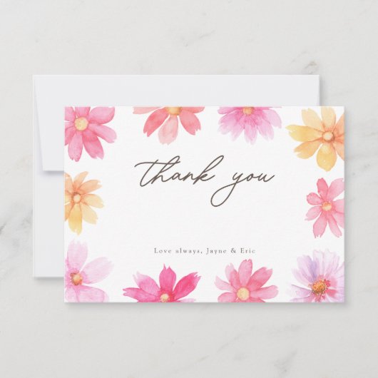 Levendige Zomerse Baby in Bloom Floral Wildflower Bedankkaart (Voorkant)