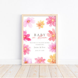 Levendige Zomerse Baby in Bloom Floral Wildflower Poster