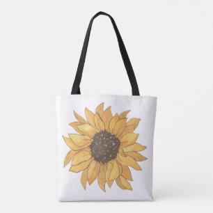 Levendige zonnebloem botanische jumbo tas