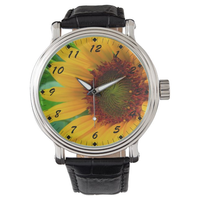Levendige zonnebloem horloge (Voorkant)