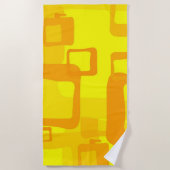 Levendige Zonnebloem Stroom – Moderne Abstracte Ku Strandlaken (Voorkant)