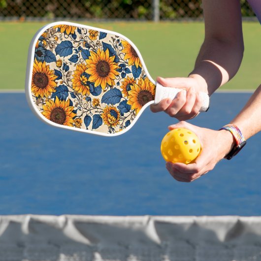 Levendige Zonnebloemen Patroon - Zonnebloem Splend Pickleball Paddle (Insitu)