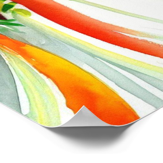 Levendige zonsondergang, Bruids Cascading Bouquet  Poster (Hoek)