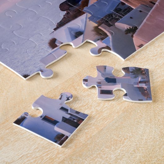 Levendige zonsondergang in Oia, Santorini Legpuzzel (Zijkant)