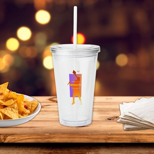 Levendige Zonsondergang Moderne Tech Afstudeerfees Acryl Drinkbeker