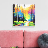 Levendige zonsondergang over de Riverbend Canvas Afdruk (Insitu (Woonkamer))