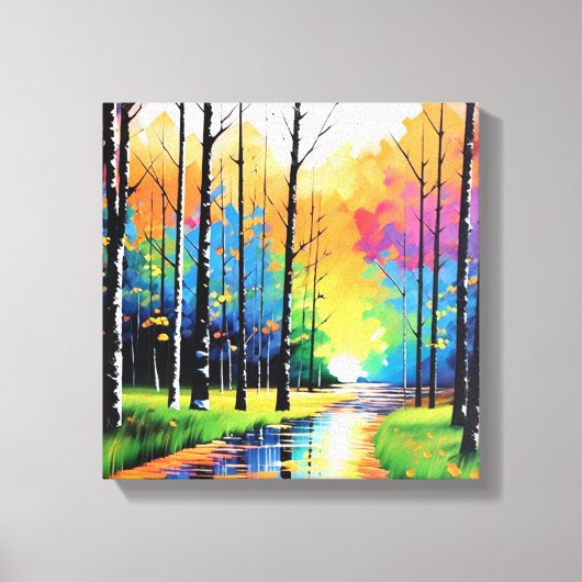 Levendige zonsondergang over de Riverbend Canvas Afdruk (Voorkant)