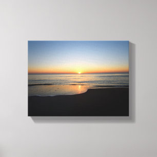 Levendige zonsopgang boven de oceaan canvas afdruk