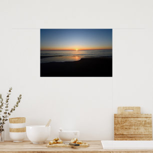 Levendige zonsopgang boven de oceaan poster