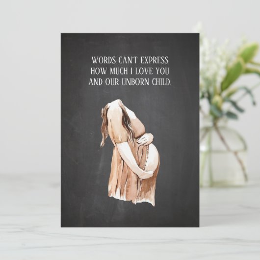 Levendige zwangerschap met kinderen met een Romant Feestdagenkaart (Staand voorkant)