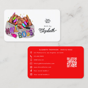 Levendige zwarte vrouw Nail Boss Visitekaartje