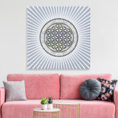 Levenflank / Blume des lebens - Button IX Canvas Afdruk (Insitu (Woonkamer))