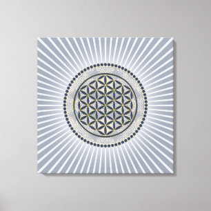 Levenflank / Blume des lebens - Button IX Canvas Afdruk