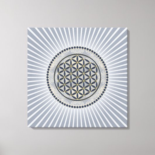 Levenflank / Blume des lebens - Button IX Canvas Afdruk (Voorkant)