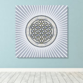 Levenflank / Blume des lebens - Button IX Canvas Afdruk (Insitu (Houten vloer))