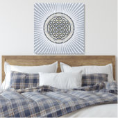 Levenflank / Blume des lebens - Button IX Canvas Afdruk (Insitu (Slaapkamer))