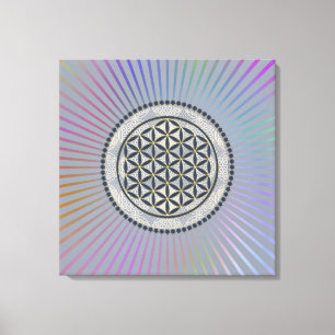 Levenflank / Blume des lebens - Button IX Canvas Afdruk
