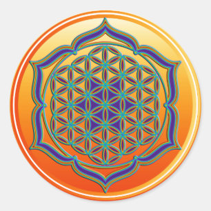 Levenflank / Blume des lebens - Lotus Contour Ronde Sticker