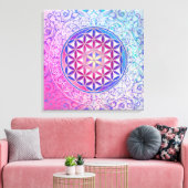 Levenflank / Blume des lebens - Ornament V Canvas Afdruk (Insitu (Woonkamer))