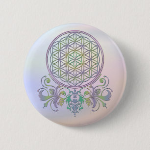 Levenflank / Blume des lebens - Ornamenten II Ronde Button 5,7 Cm