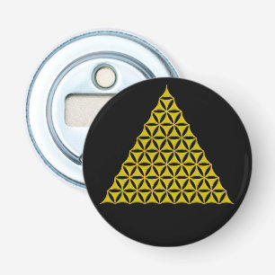 Levenflank / Blume des lebens - piramidegoud Button Flesopener