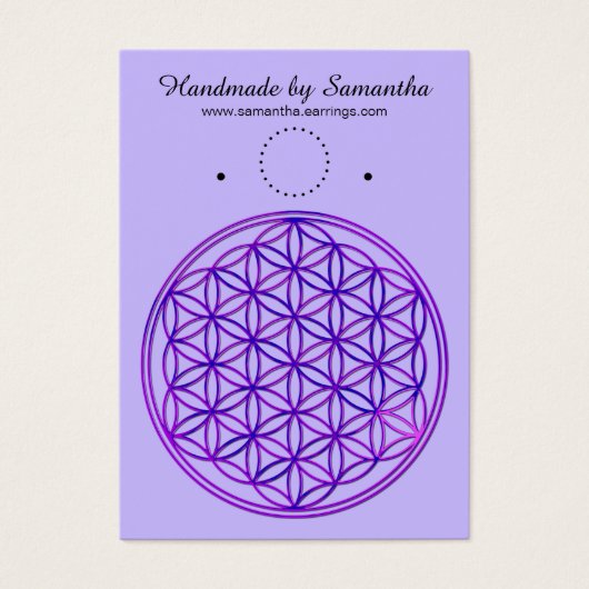 Levenflank / Blume des lebens - roze blauw Visitekaartjes (Voorkant)