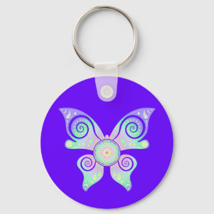 Levenflank / Blume des Lebens - vlinder Sleutelhanger