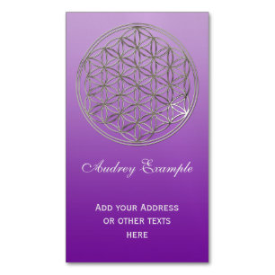 Levenflank / Blume des lebens - zilver Visitekaartje Magneet