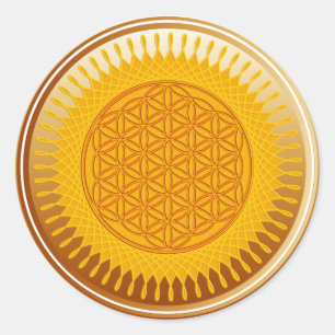 Levenflank / Blume des lebens - ZONNY brown Ronde Sticker