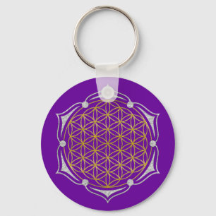 Levenflens - Lotus gold Silver Sleutelhanger
