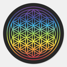 Levenflens - Regenboogversie Ronde Sticker