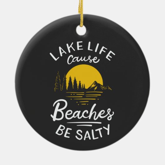 Levenmeer omdat stranden zout zijn keramisch ornament (Achterkant)