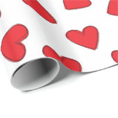 Levenrode harten cadeaupapier (Rol Hoek)