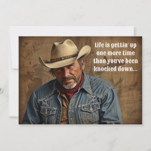 Levens Cowboy Citaat Boer Rancher Country Western Feestdagenkaart