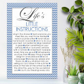 Levens Kleine Instructies Navy Blauwe Poster