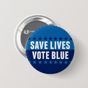 Levens redden Stem Blauw 2026 Verkiezing Ronde Button 5,7 Cm