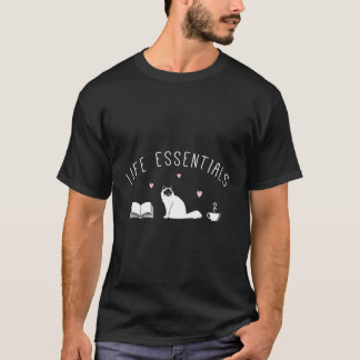 Levensbenodigdheden Grappige boeken Katten en Koff T-shirt