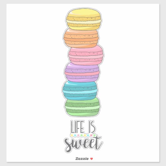 Levensbevestiging Motivatie zoete macarons Sticker (Vel)