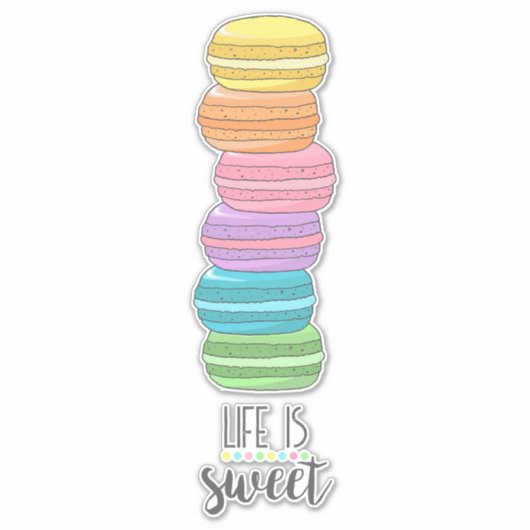 Levensbevestiging Motivatie zoete macarons Sticker (Voorkant)