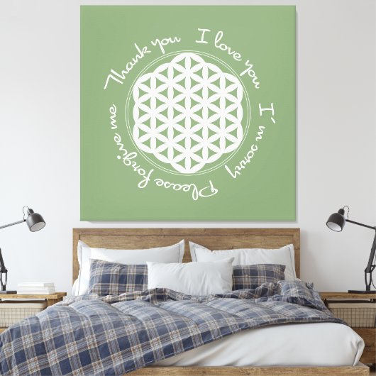 Levensbloem Ho'oponopono Canvas Afdruk (Insitu (Slaapkamer))