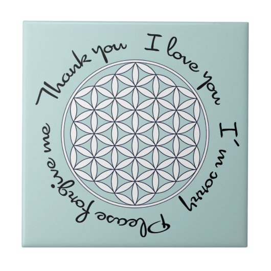 Levensbloem Ho'oponopono Tegeltje (Voorkant)