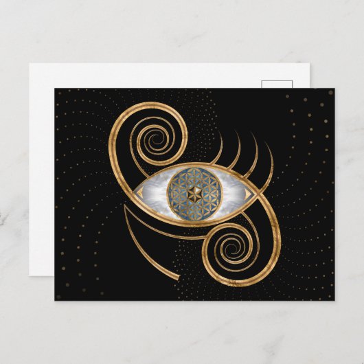 Levensbloem - Oogwervelversiering Briefkaart (Voorkant / Achterkant)